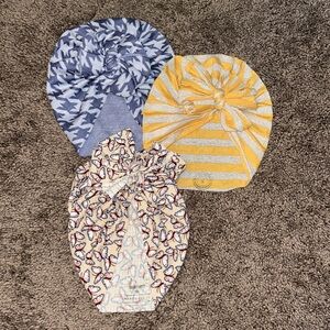 Bunny Knots size small 6-12m baby turban hats bundle!!